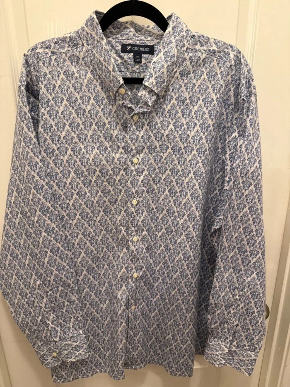 Cotton blend dress shirt, Cremieux, paisley print button-down, Size XXL